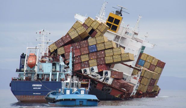over weight container vessel accident